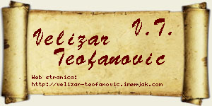 Velizar Teofanović vizit kartica